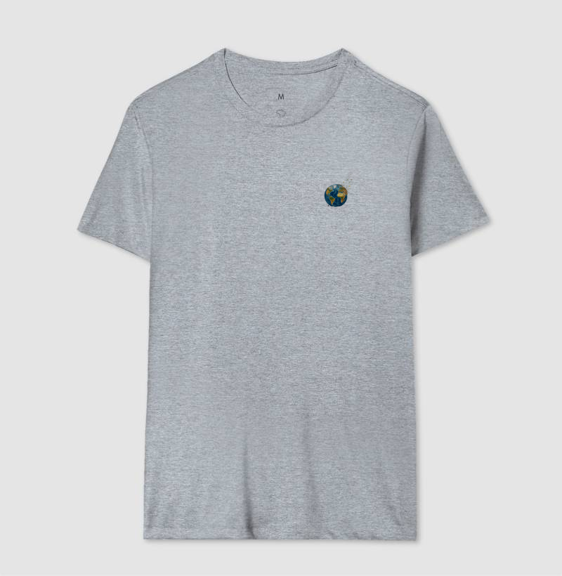 Camiseta Globo Terrestre Avioes Dispersos Bolso | Arte 3D Viagem Mundo Pocket | Colecao Viciados em Viagem - Imagem 10