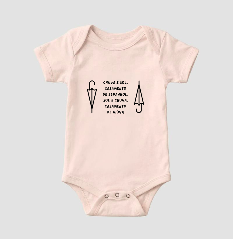 Body Infantil Chuva e Sol - Letras Pretas - Imagem 6