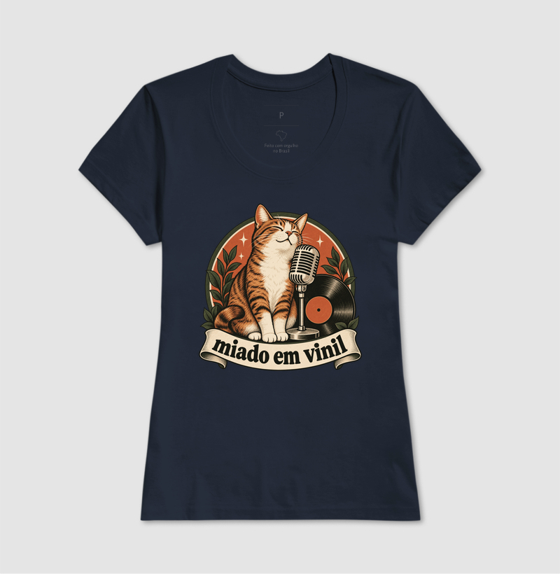 Camiseta Gato Música "miado em vinil" | Pelo & Pano - Imagem 7