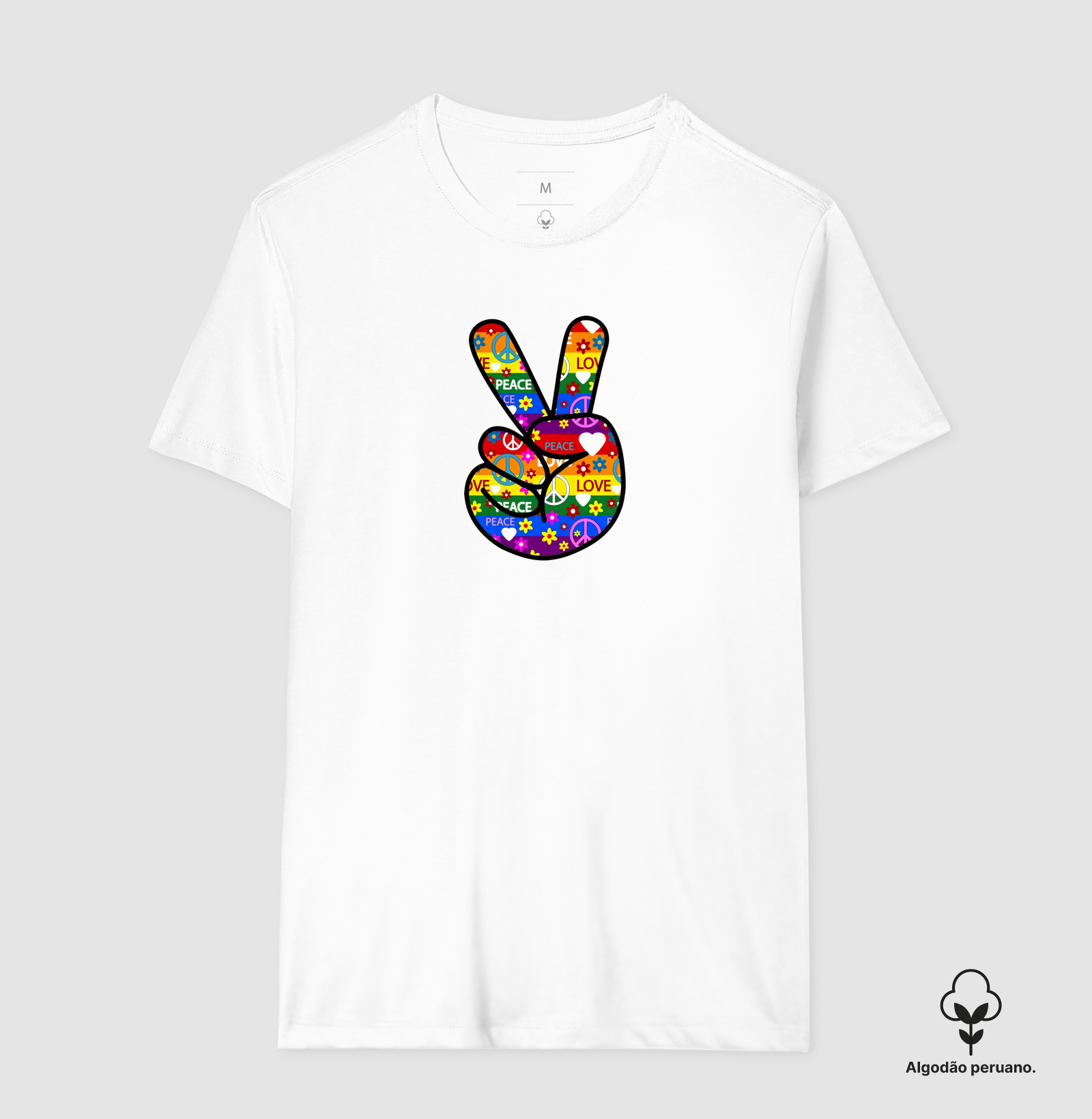 Camiseta Paz e Amor Retro - Imagem 4