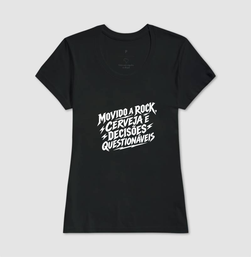 Camiseta Movido a Rock – Cerveja e Decisões Questionáveis - Imagem 3