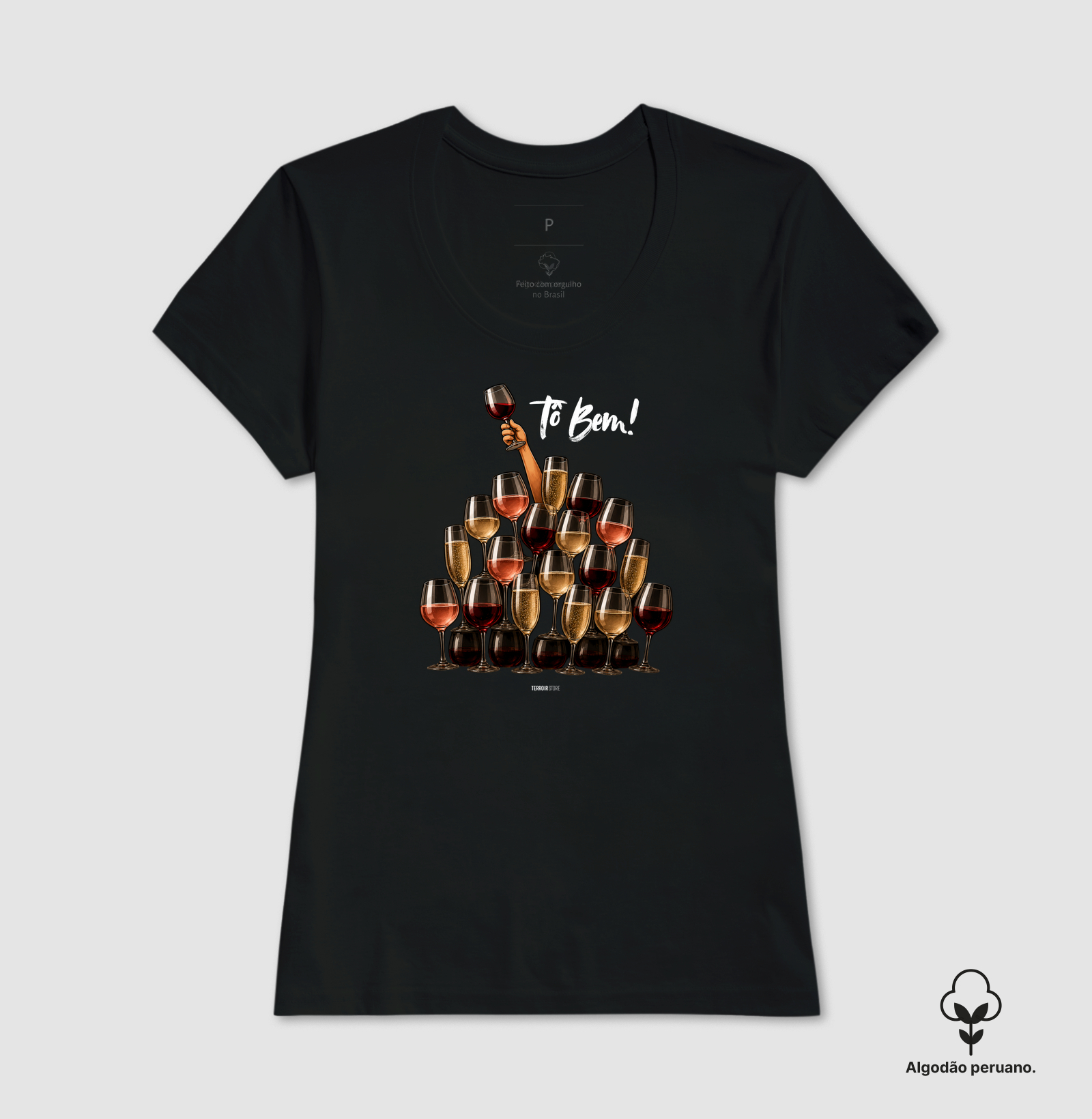 Camiseta Vinho - Tô Bem! - Taças - Imagem 3
