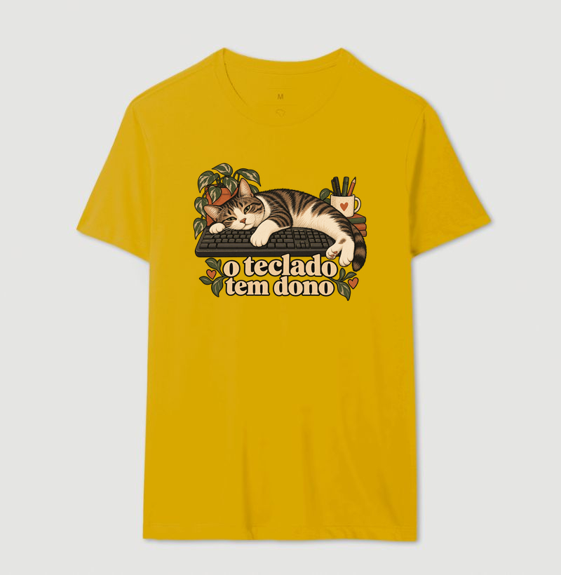 Camiseta Gato Home Office "o teclado tem dono" | Pelo & Pano - Imagem 14