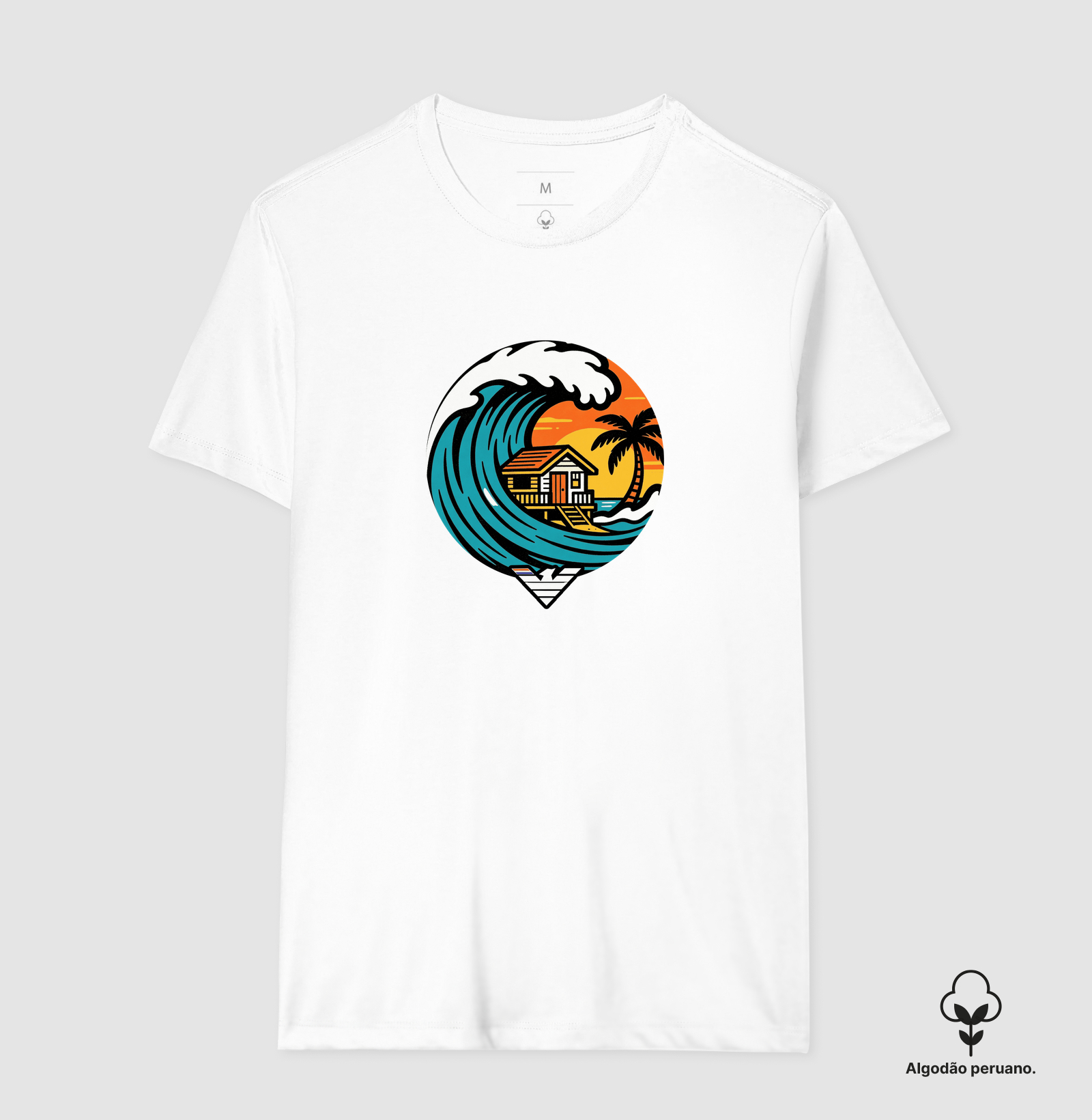 Paraíso no mar - estampa exclusiva.  Sente a brisa, ouça o som das ondas e leve a vibe do paraíso pra onde você for! Mais que uma camiseta - é levar o paraíso com você todo dia. - Imagem 4