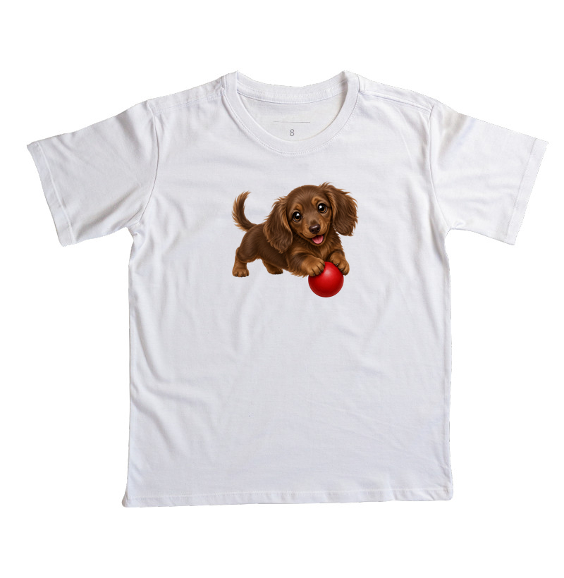 Dachshund Pelo Longo Marrom - Desenho Animado - Imagem 2