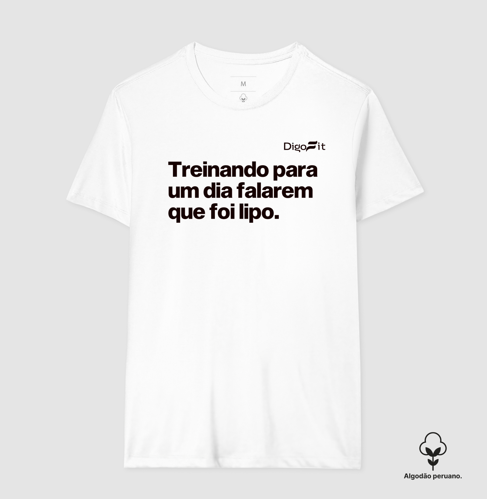 CAMISETA ALGODÃO PERUANO ACADEMIA TREINANDO PARA DIZEREM QUE FOI LIPO - Imagem 5
