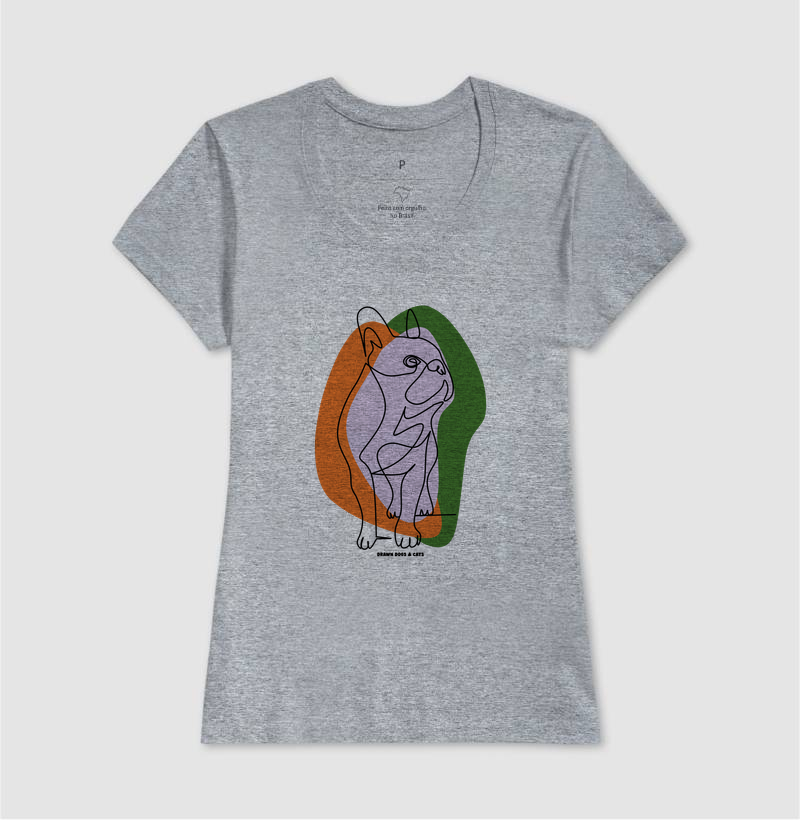 Bulldog de linhas com fundo laranja e verde - Imagem 8