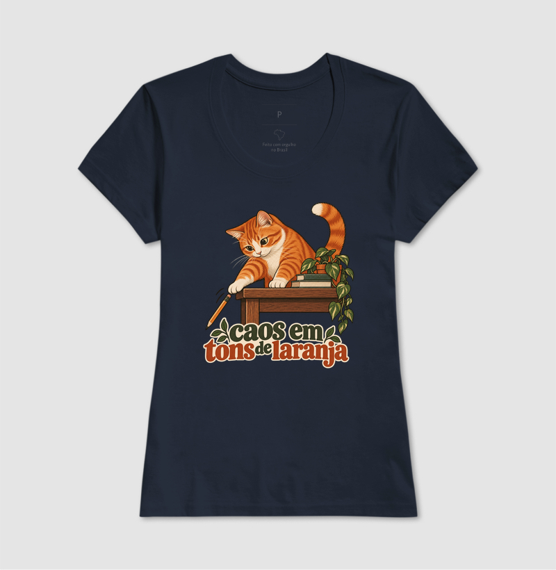 Camiseta Gato Laranja "caos em tons de laranja" | Pelo & Pano - Imagem 7
