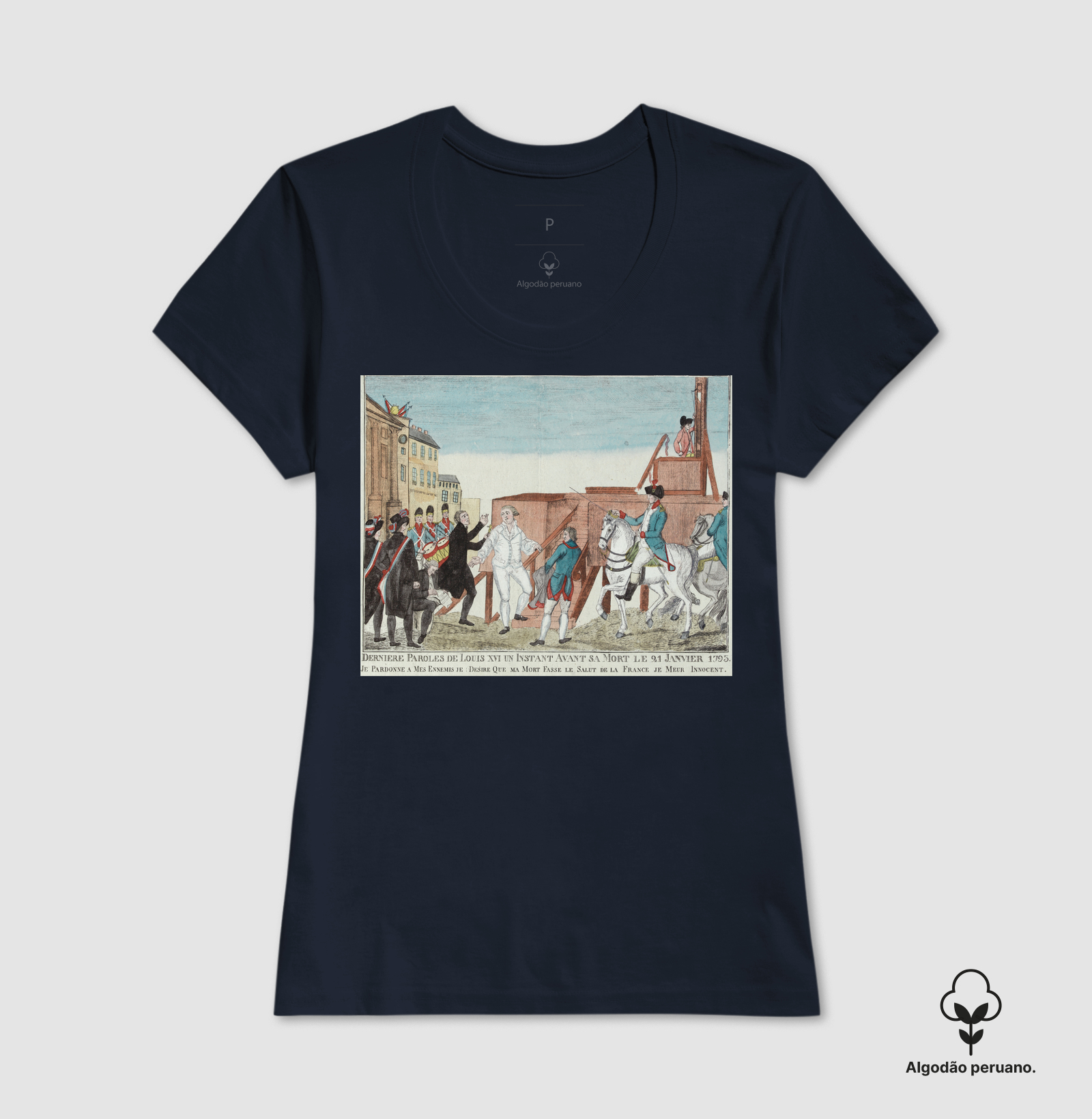 Camiseta Algodão Peruano As últimas palavras do rei Luís XVI - Imagem 2