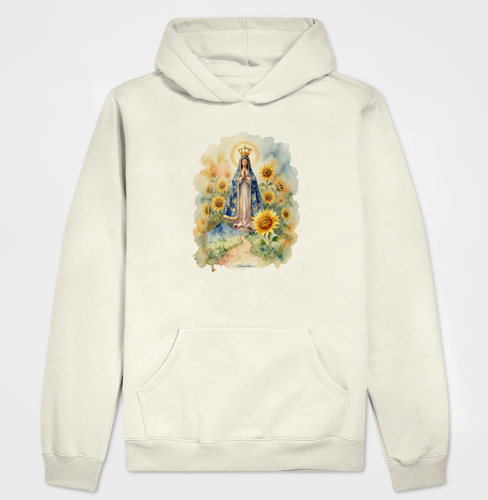 Nossa Senhora e Girassóis - Estilo Aquarela - Imagem 2