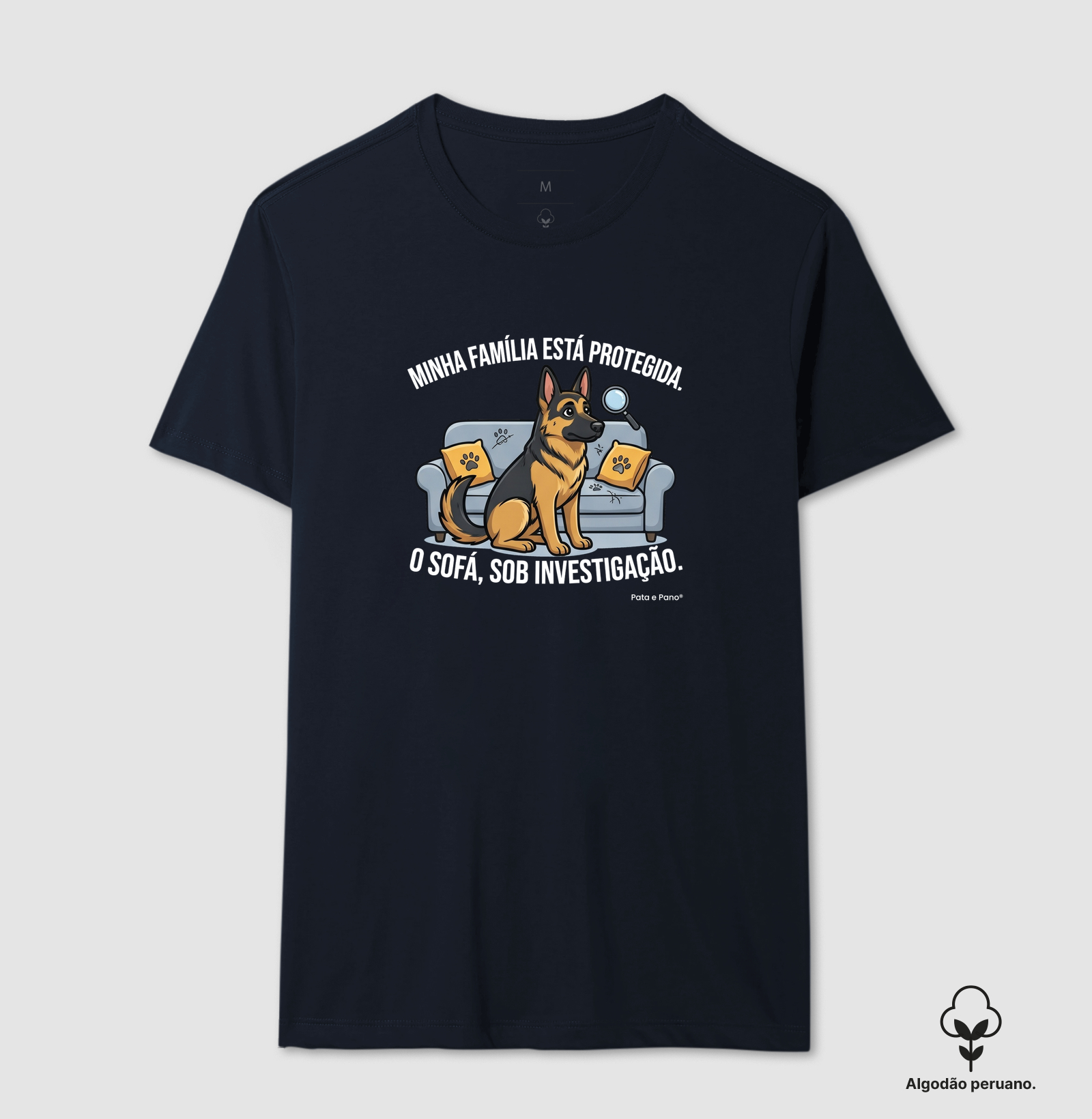 CAMISETA ALGODÃO PERUANO PASTOR ALEMÃO CORAÇÃO MOLE - Imagem 9