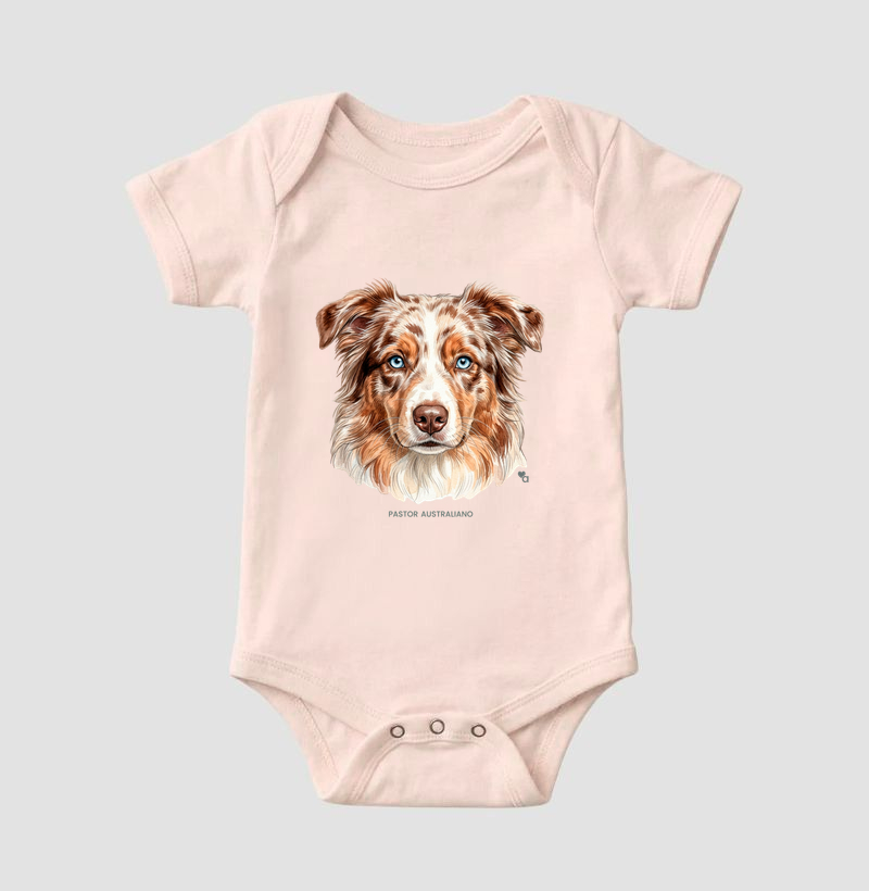 Cães - Pastor Australiano (Red Merle) - Body Infantil - Imagem 7