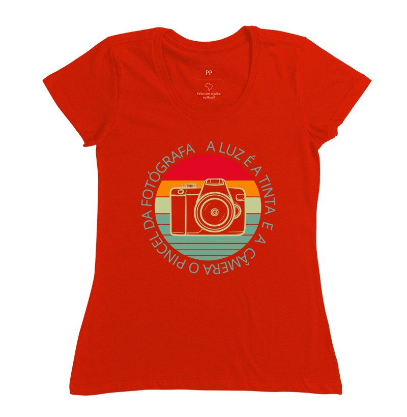 Camiseta feminina a luz é a tinta - Imagem 11