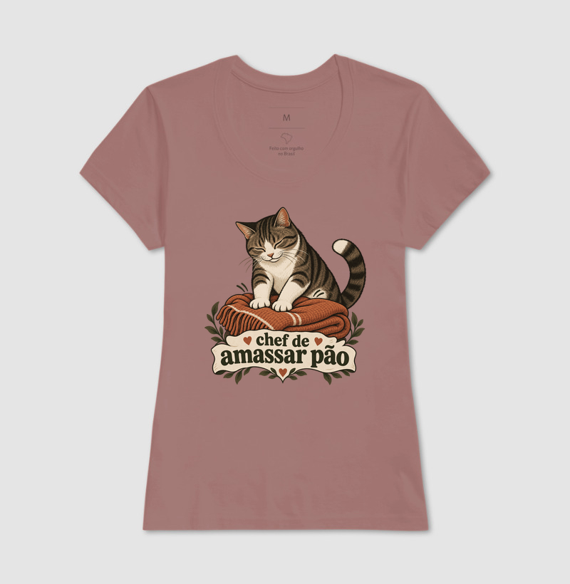 Camiseta Gato Amassando Pão "chef de amassar pão" | Pelo & Pano - Imagem 17