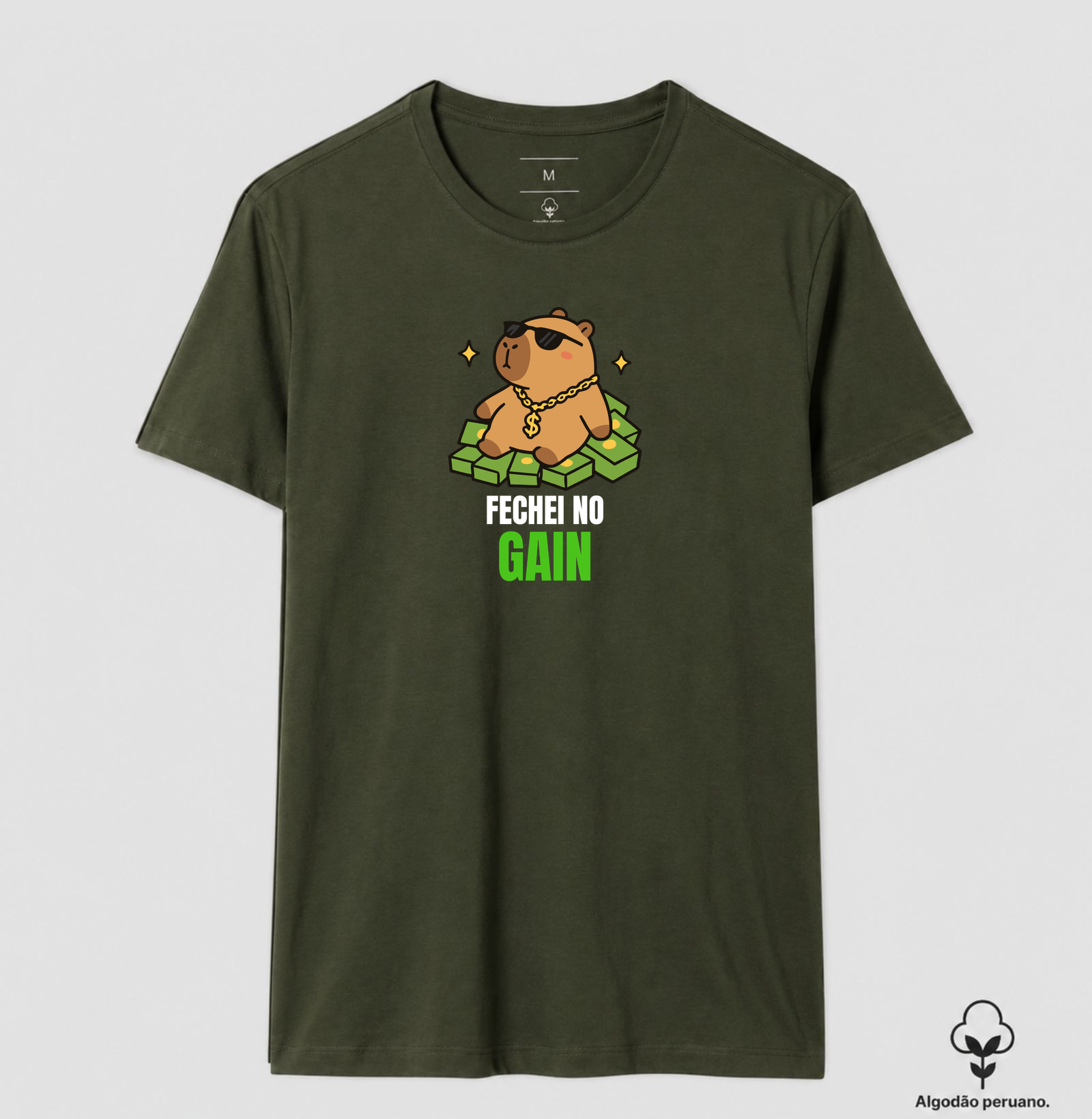 Camiseta Algodão Peruano Trader Fechei no Gain - Imagem 3