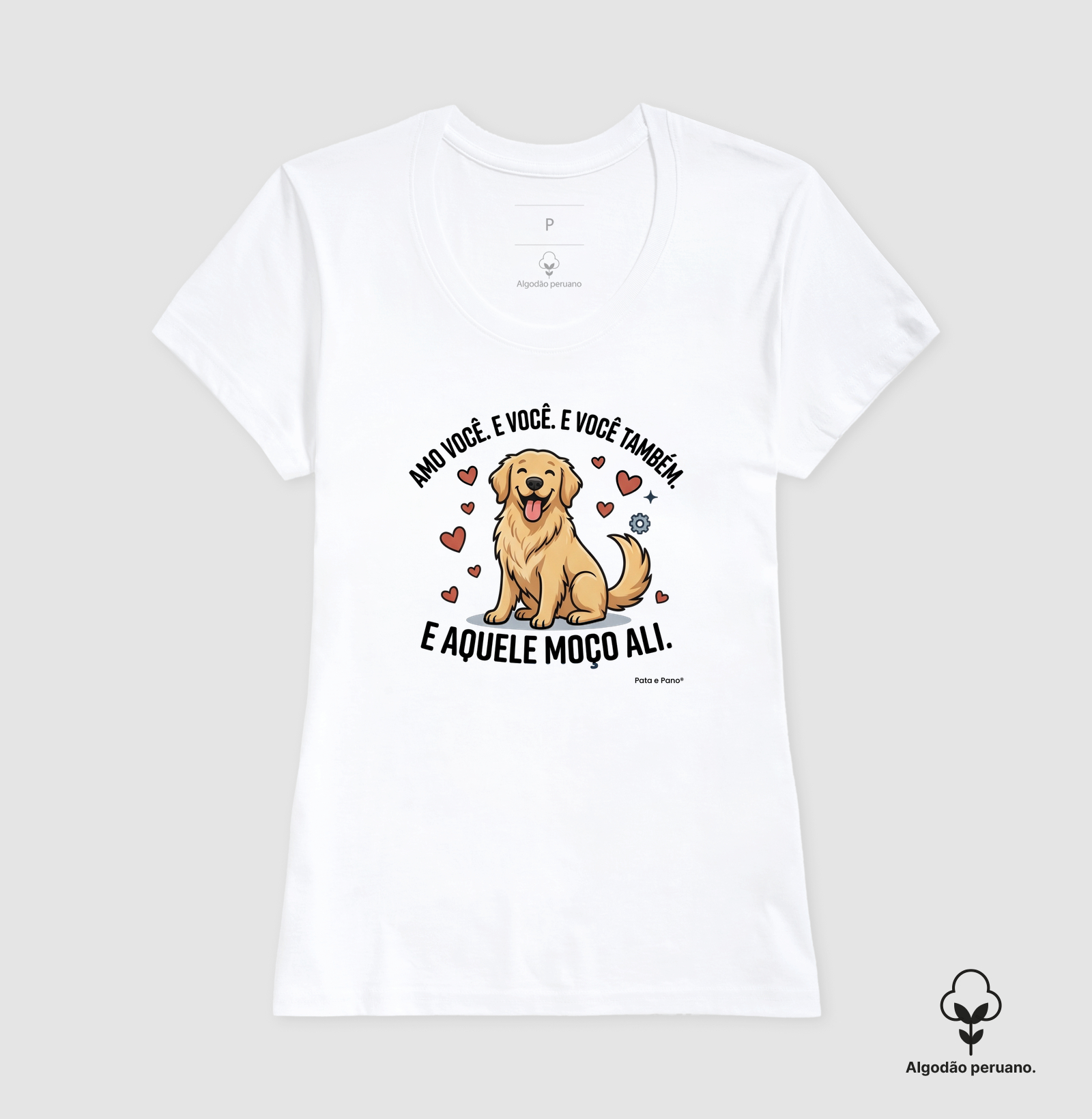 CAMISETA ALGODÃO PERUANO GOLDEN RETRIEVER AMO - Imagem 6