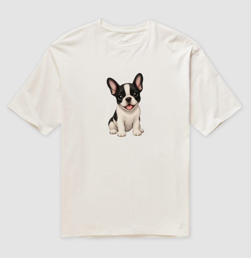 Bulldog (Buldogue) Francês Preto e Branco - Desenho Animado - Imagem 4