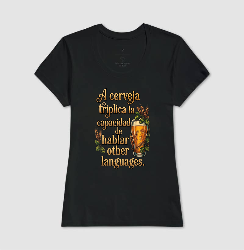 Camiseta Poliglota de Bar: A Cerveja Triplica - Imagem 3