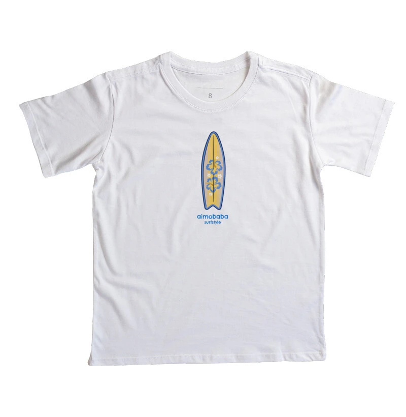 Camiseta Aimobaba Surfboard infantil branca