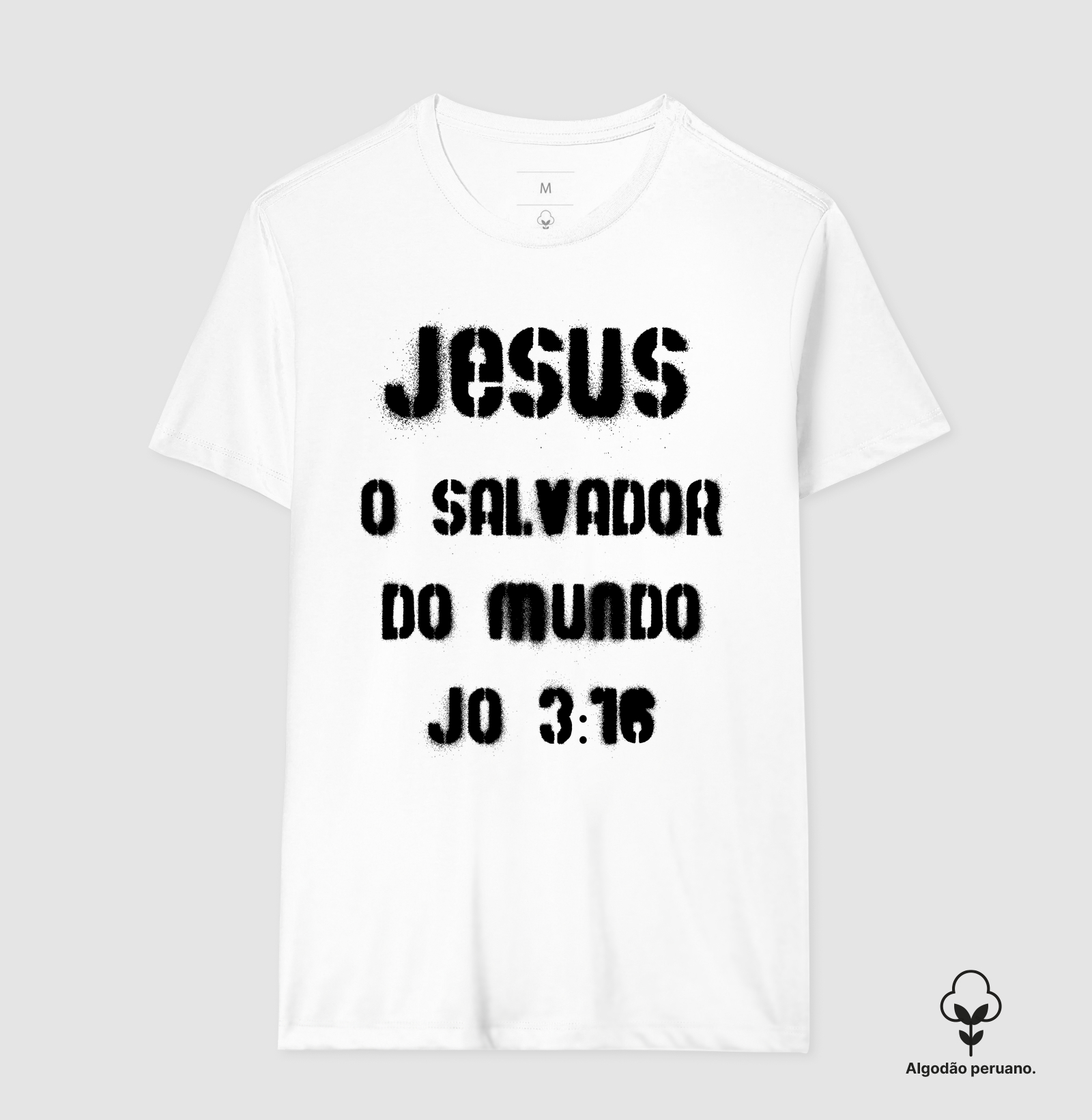 Camiseta Algodão Peruano Cristã O Salvador do Mundo - Imagem 6