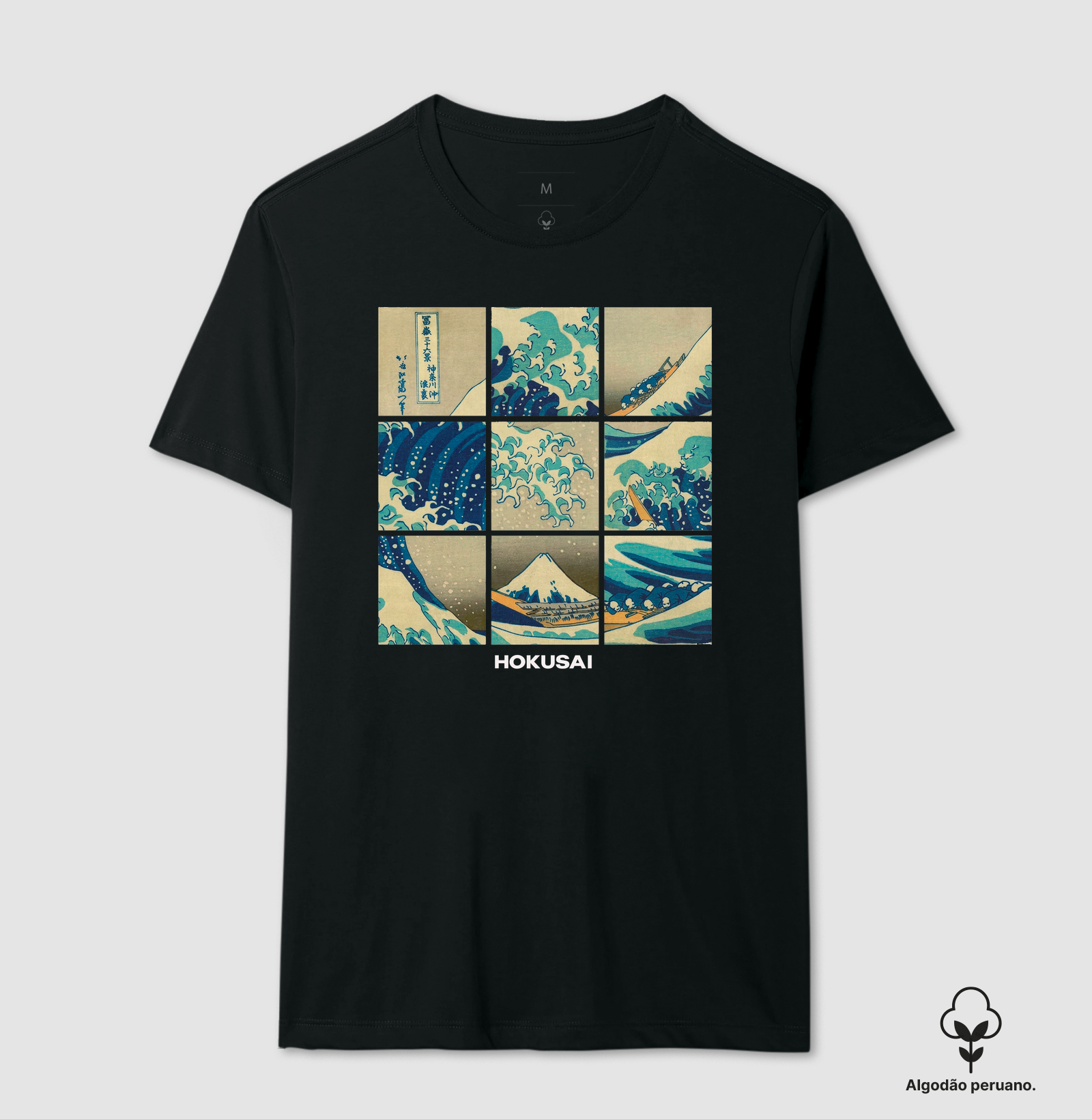  Camiseta Algodão Peruano Tanguis Hokusai A Grande Onda Mosaico - Imagem 7