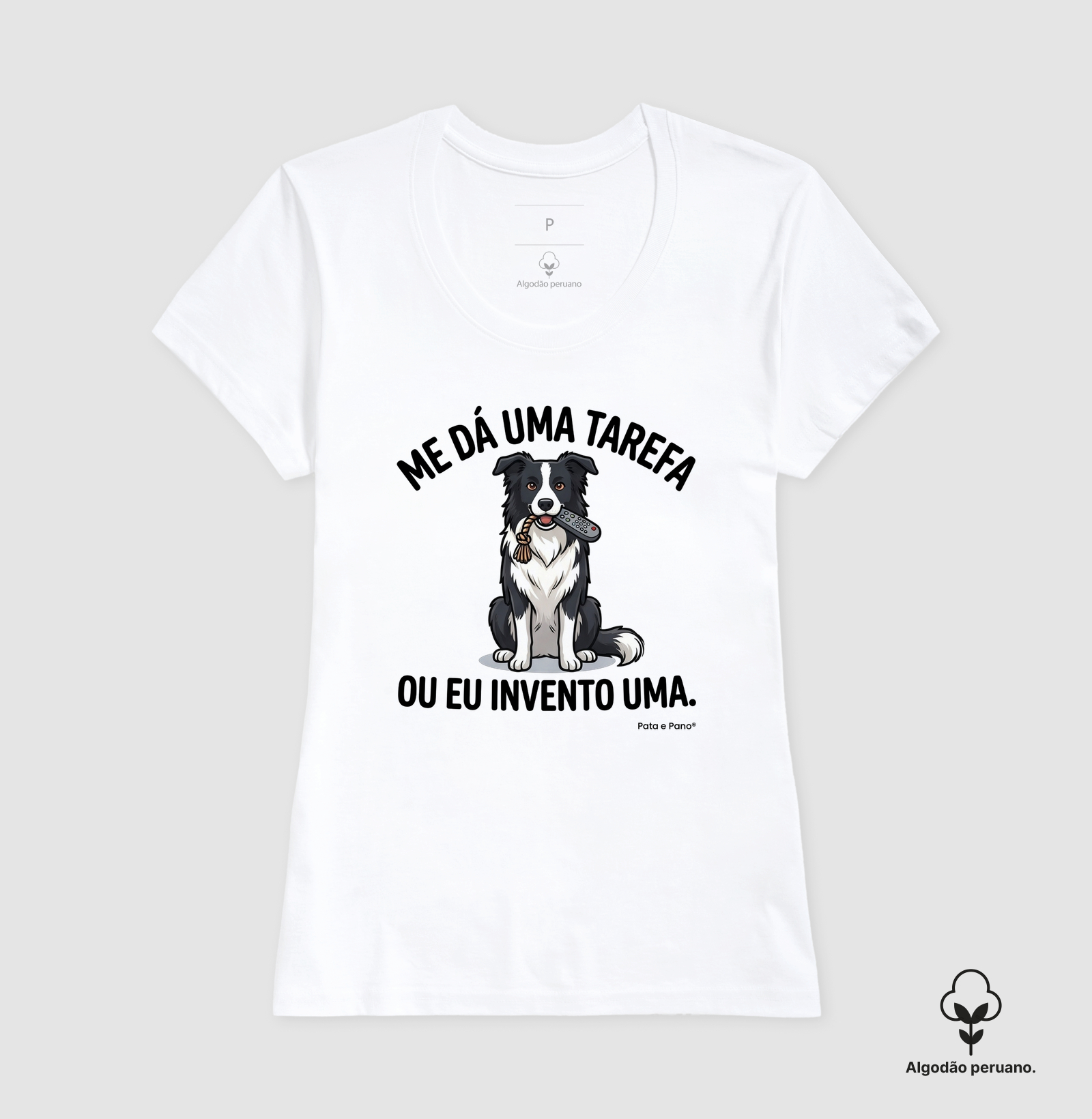 CAMISETA ALGODÃO PERUANO BORDER COLLIE TAREFA - Imagem 8