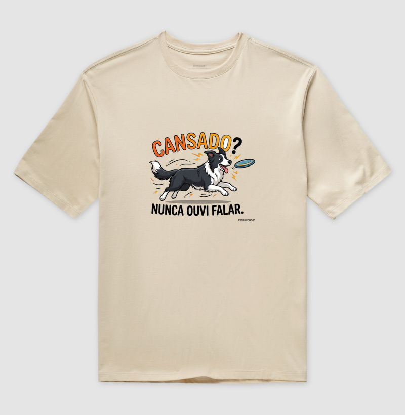 CAMISETA OVERSIZED BORDER COLLIE CANSADO - Imagem 3