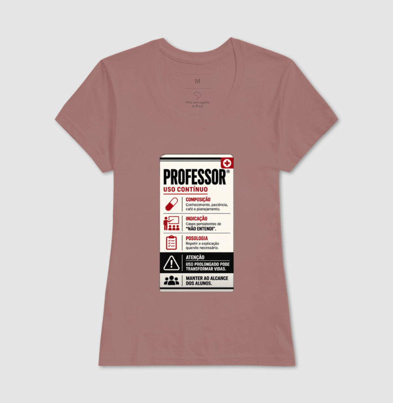 Camiseta Masculina Algodão Bula Professor Uso Contínuo - Imagem 22