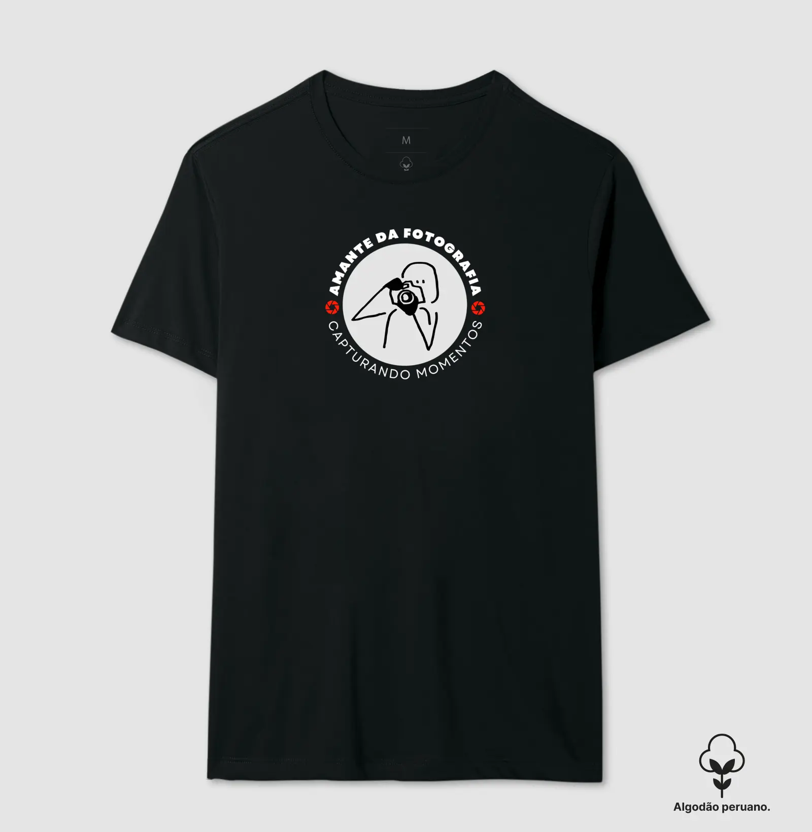 Camiseta Premium algodão Peruano amante da fotografia - Imagem 3