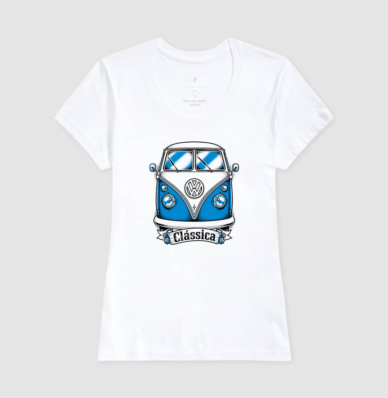Kombi Clássica - Vintage VW Azul e Branca - Retrô Clássica - Imagem 5
