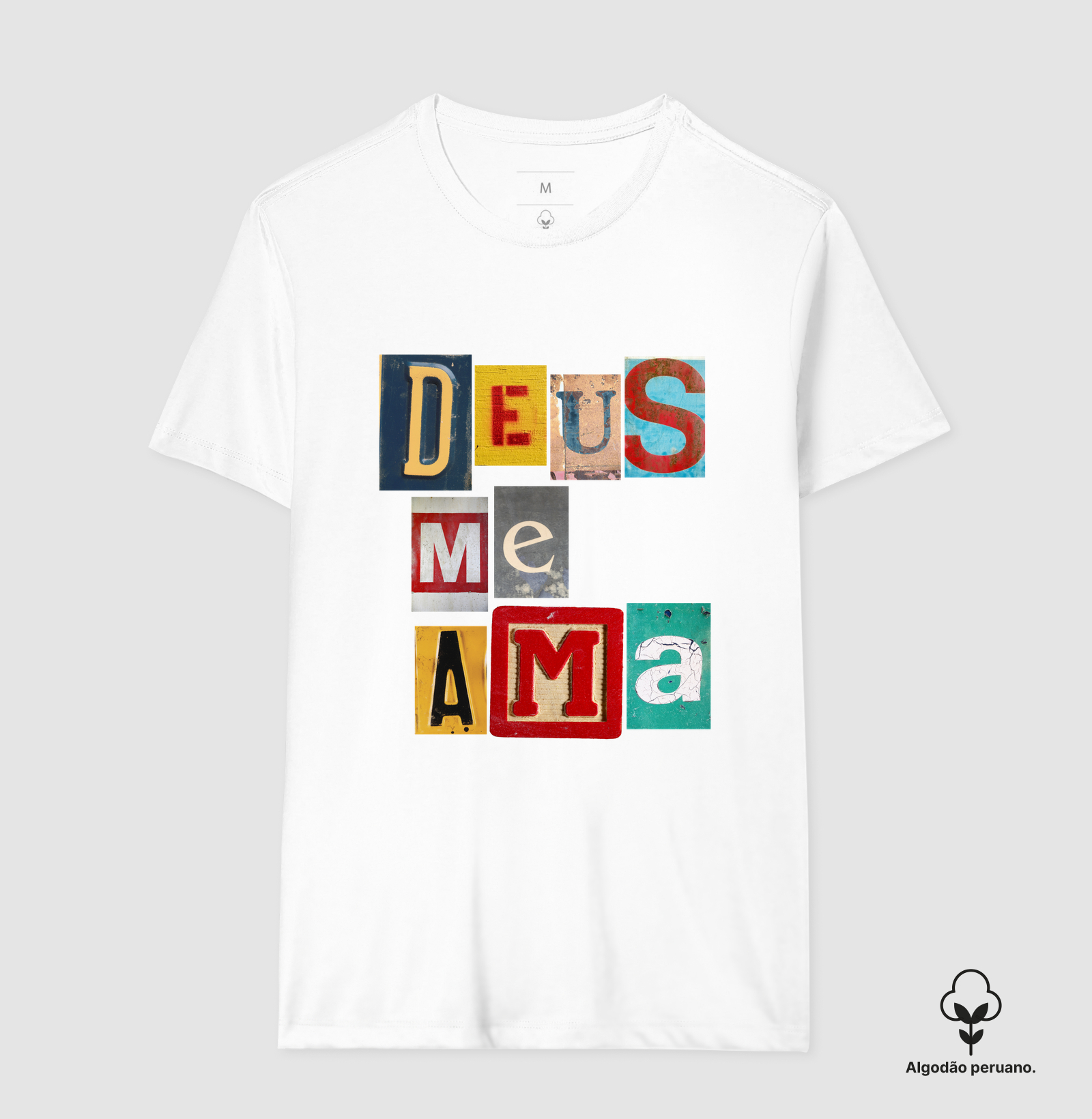 Camiseta Algodão Peruano Cristã Deus Me Ama - Imagem 6