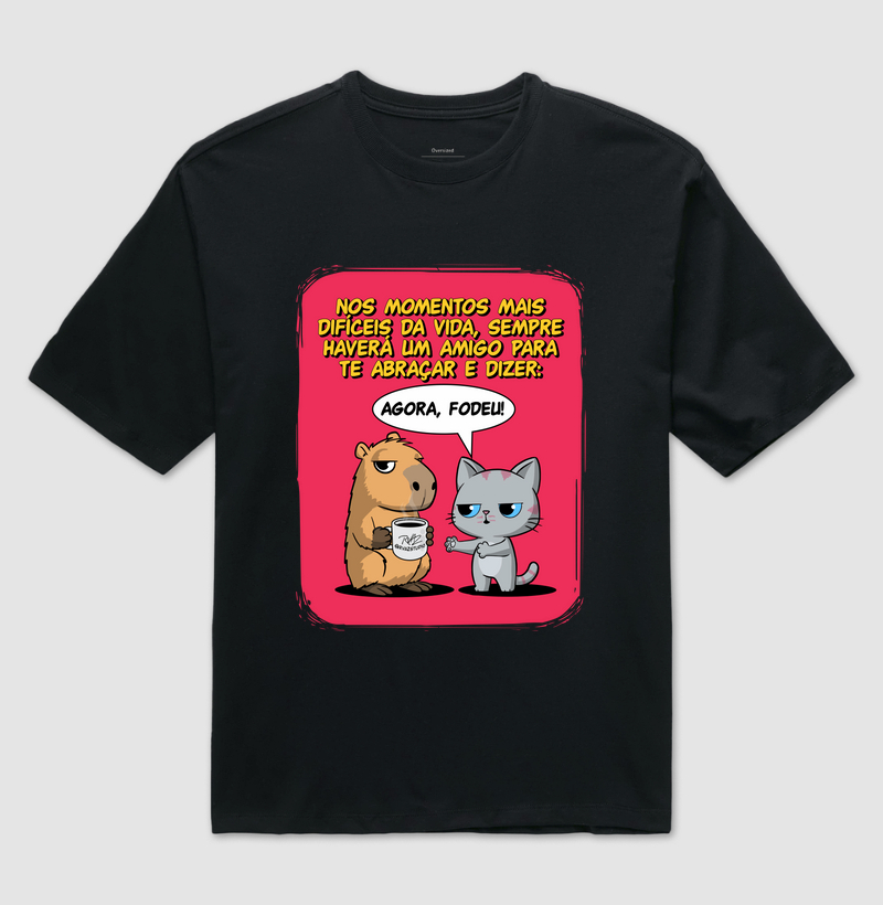 Camiseta Capivara e Gato Amigos - Imagem 2
