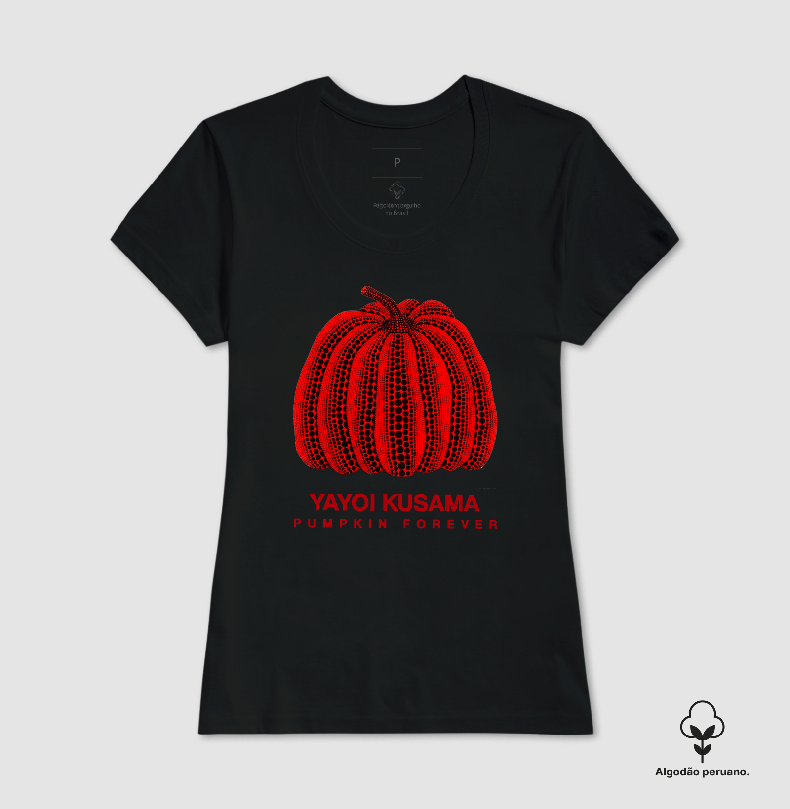 Camiseta Yayoi Kusama Pumpkin Algodão Peruano Tanguis - Imagem 8