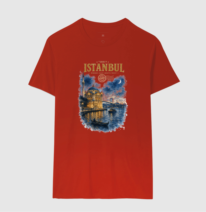 Camiseta Istanbul Turkey Where East Meets West | Aquarela Mesquita Bósforo | Colecao Fashion Travel - Imagem 13