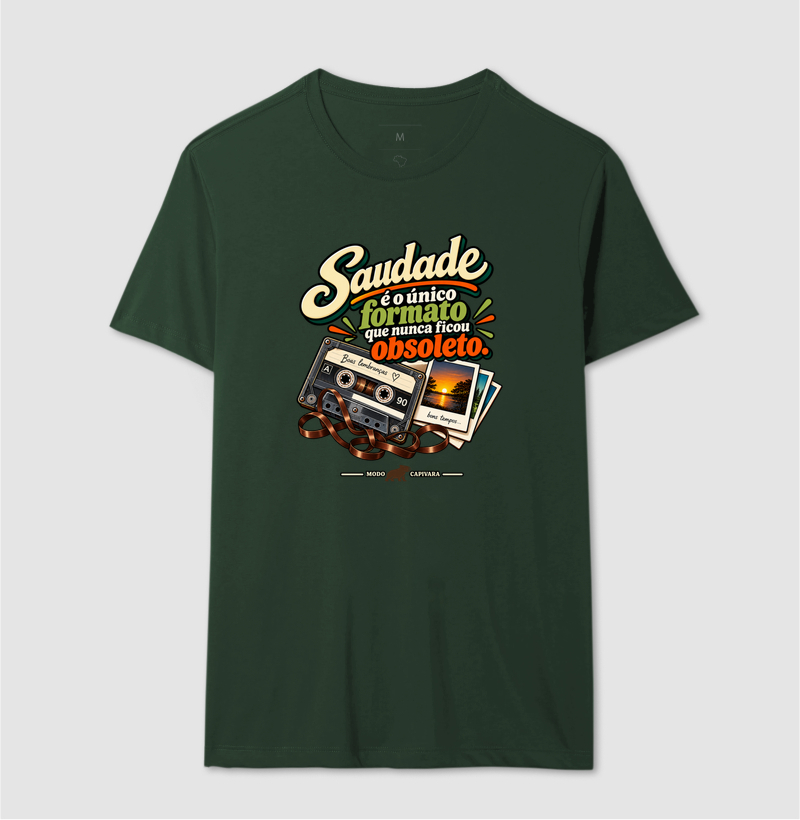 SAUDADE É O ÚNICO FORMATO QUE NÃO FICOU OBSOLETO - Modo Capivara - Camiseta - Imagem 14