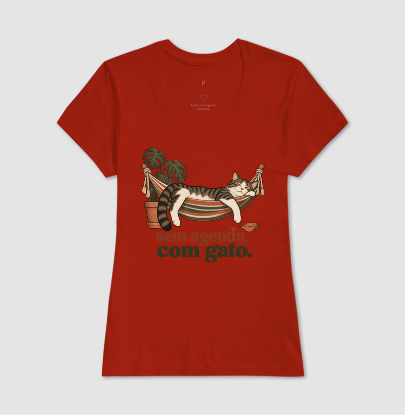 Camiseta Gato Descanso "sem agenda. com gato." | Pelo & Pano - Imagem 11