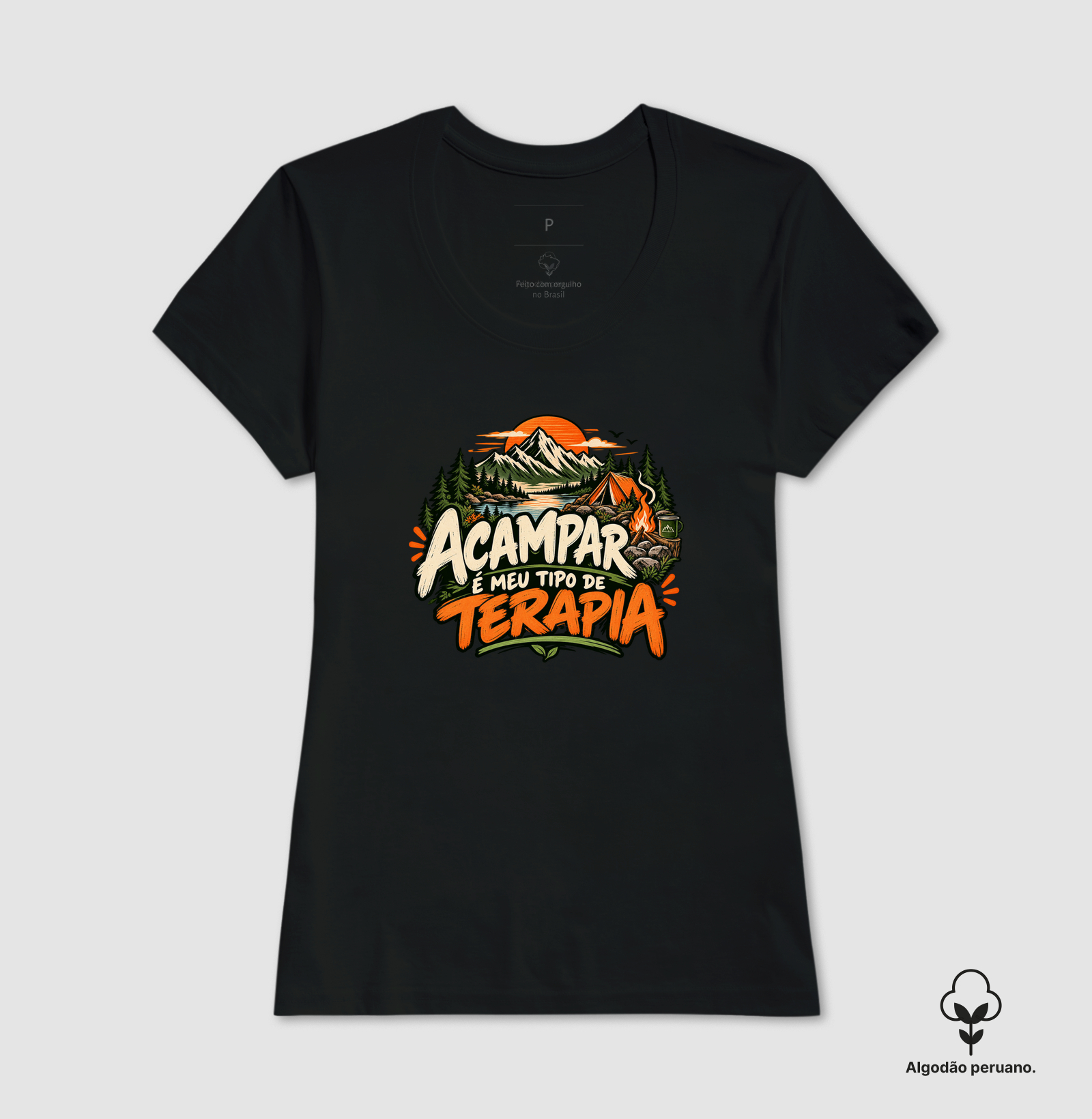 Camiseta Algodão Peruano | Acampar é Meu Tipo de Terapia - Imagem 11