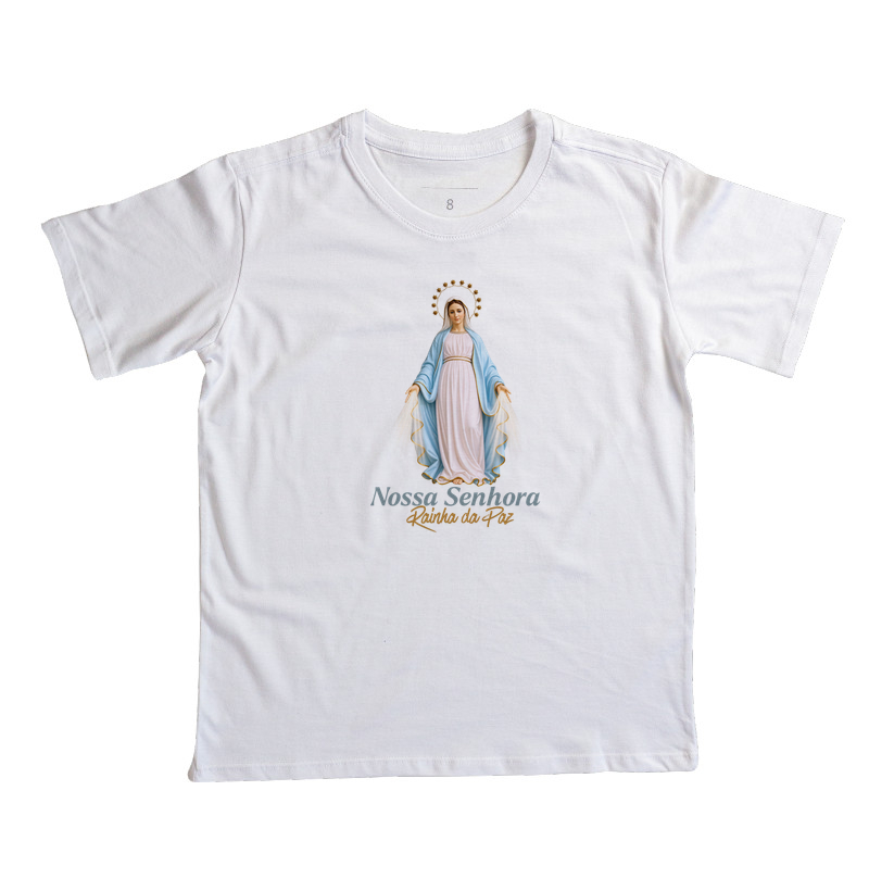 Camiseta Católica Nossa Senhora Rainha da Paz - Imagem 3