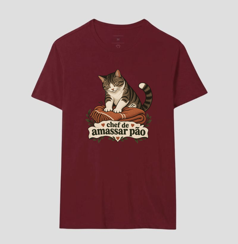 Camiseta Gato Amassando Pão "chef de amassar pão" | Pelo & Pano - Imagem 18