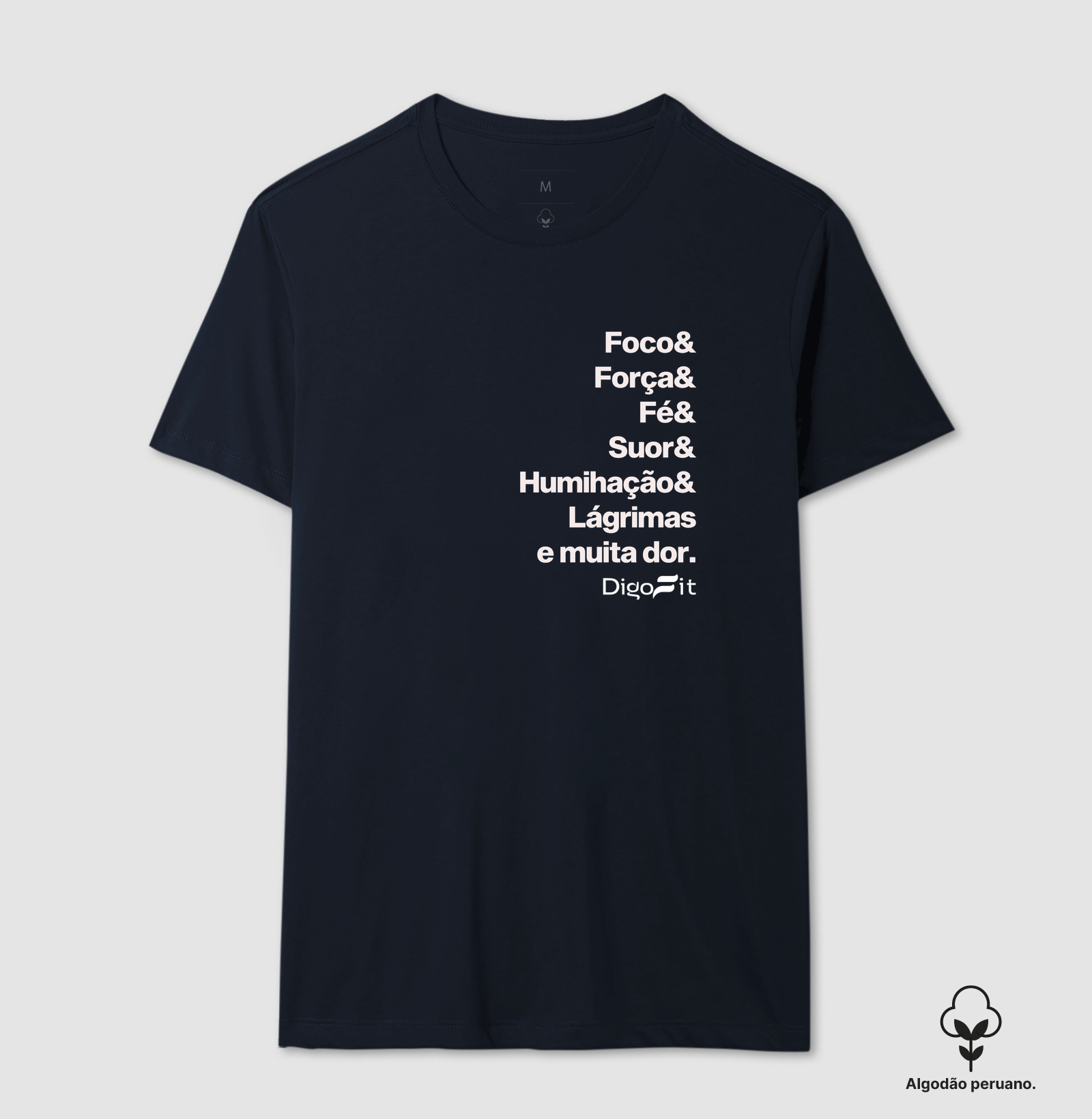 CAMISETA ALGODÃO PERUANO ACADEMIA FOCO E MUITA DOR - Imagem 4