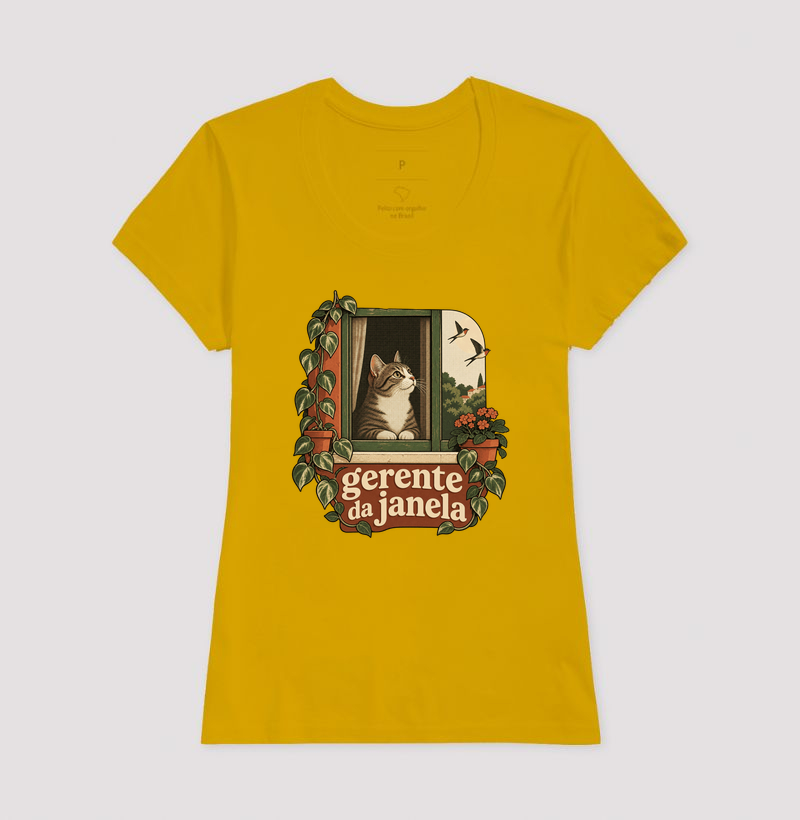 Camiseta Gato Janela "gerente da janela" | Pelo & Pano - Imagem 15