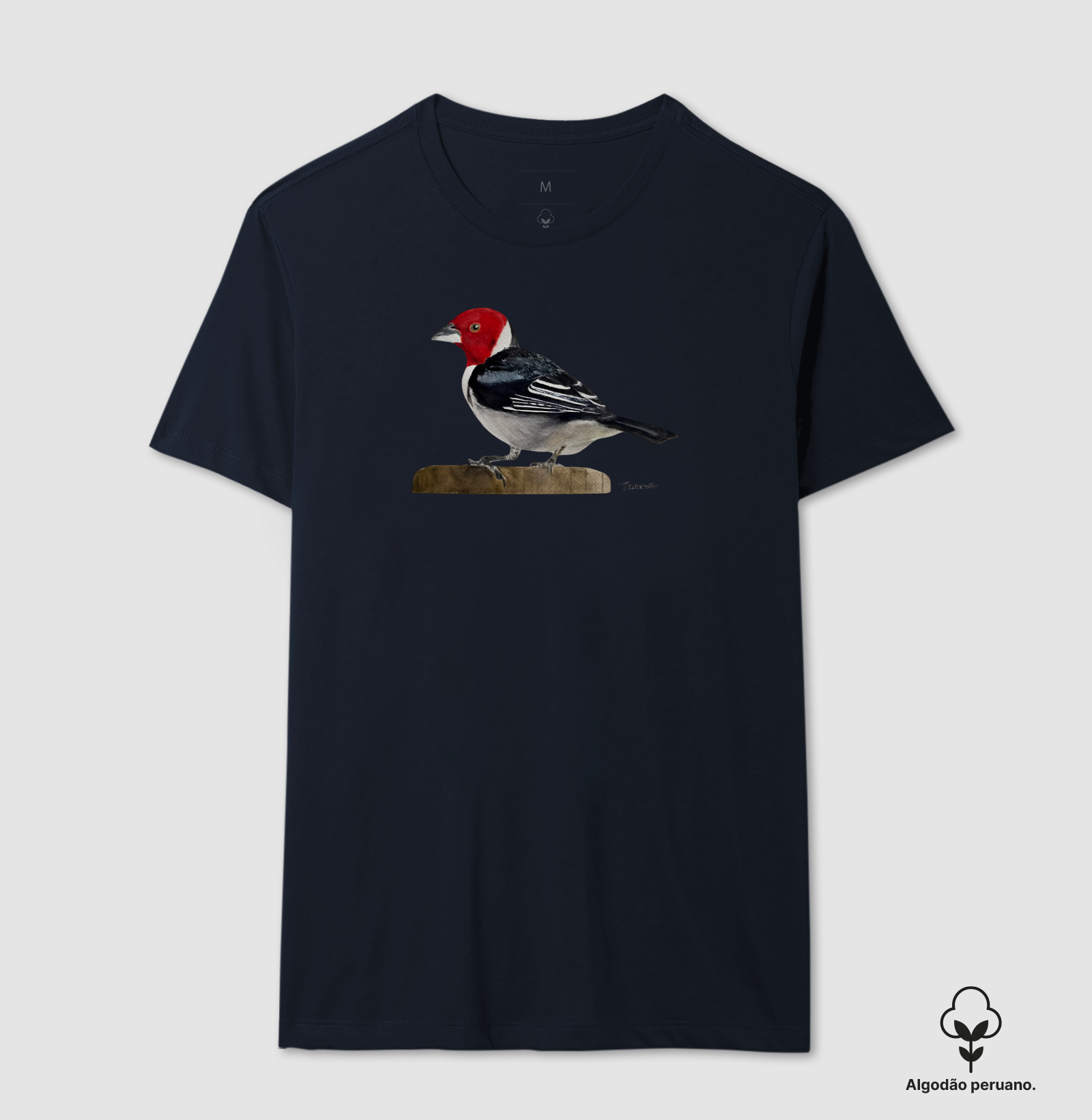 Camiseta Cardeal-do-Nordeste – Aves do Brasil Algodão Peruano - Imagem 8
