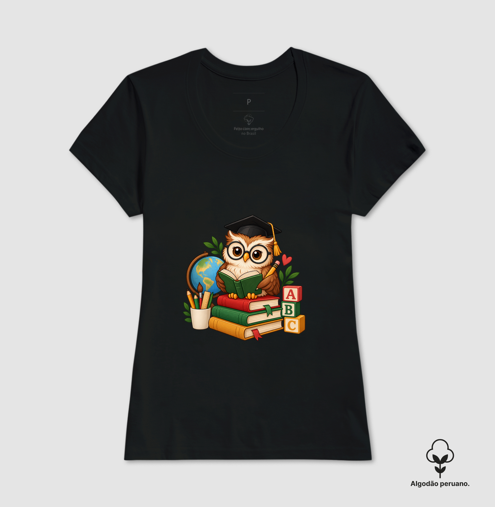 Camiseta Algodão Peruano Coruja do Conhecimento - Imagem 4