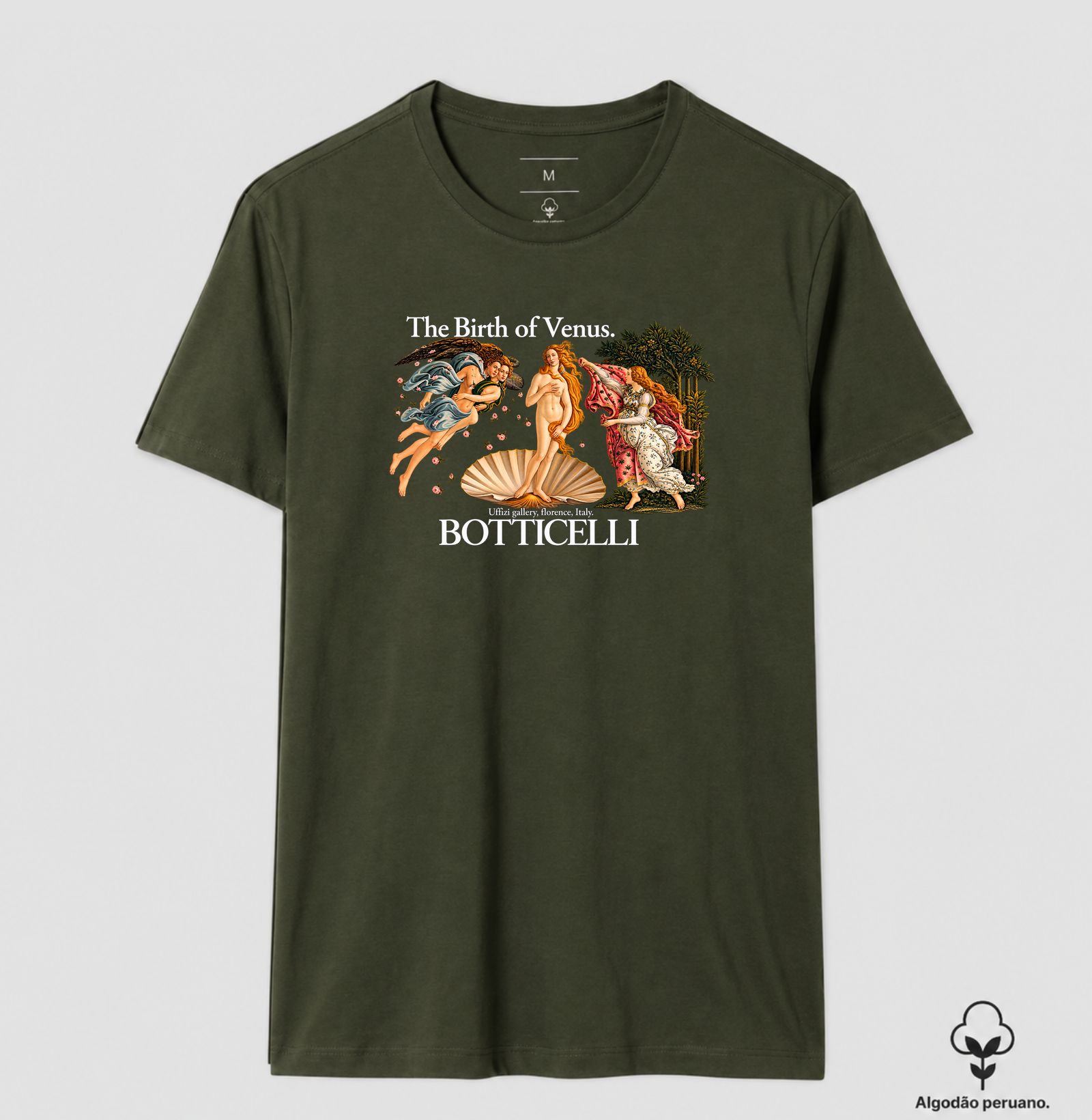 Camiseta The Birth of Venus Sandro Botticelli Algodão Peruano  - Imagem 2