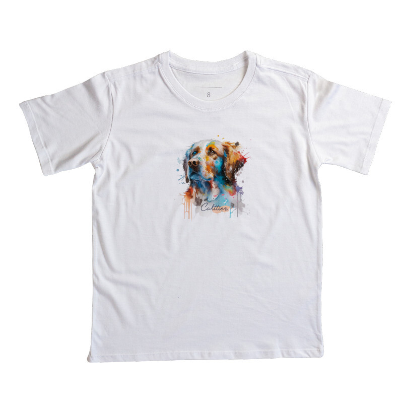 Camiseta Kids Dog Aquarela