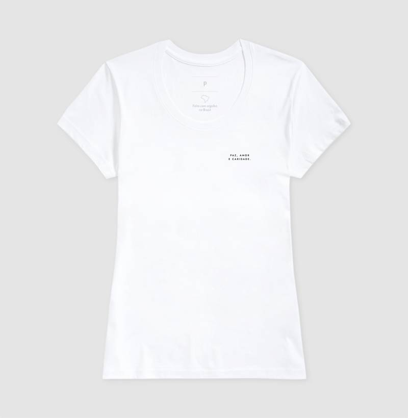 Camiseta Paz Amor e Caridade Umbanda Frase Minimalista Estampa Escura – Eleda - Imagem 3