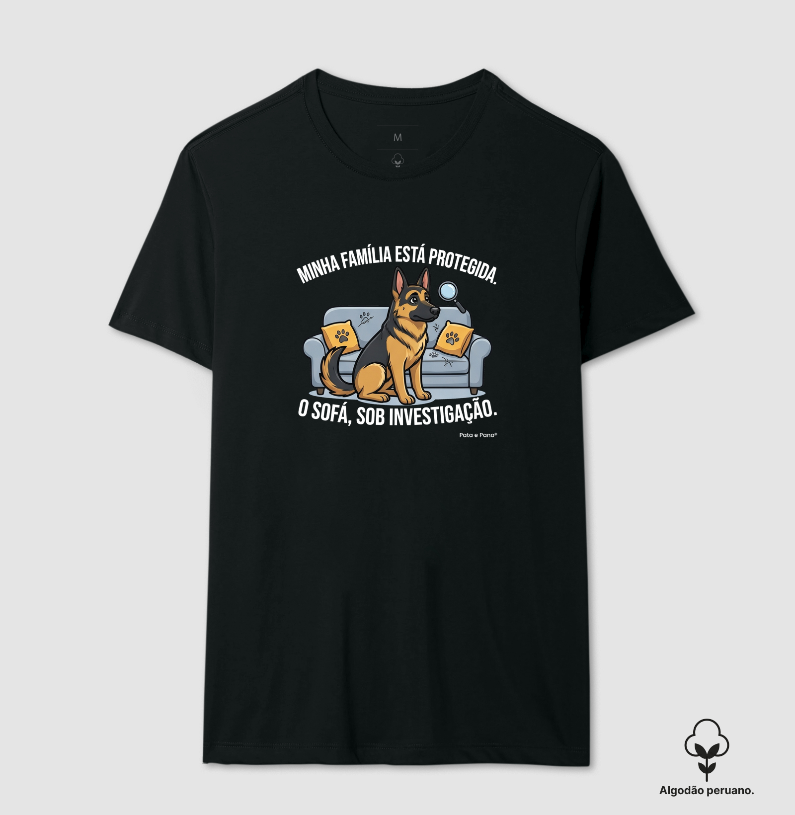 CAMISETA ALGODÃO PERUANO PASTOR ALEMÃO CORAÇÃO MOLE - Imagem 12