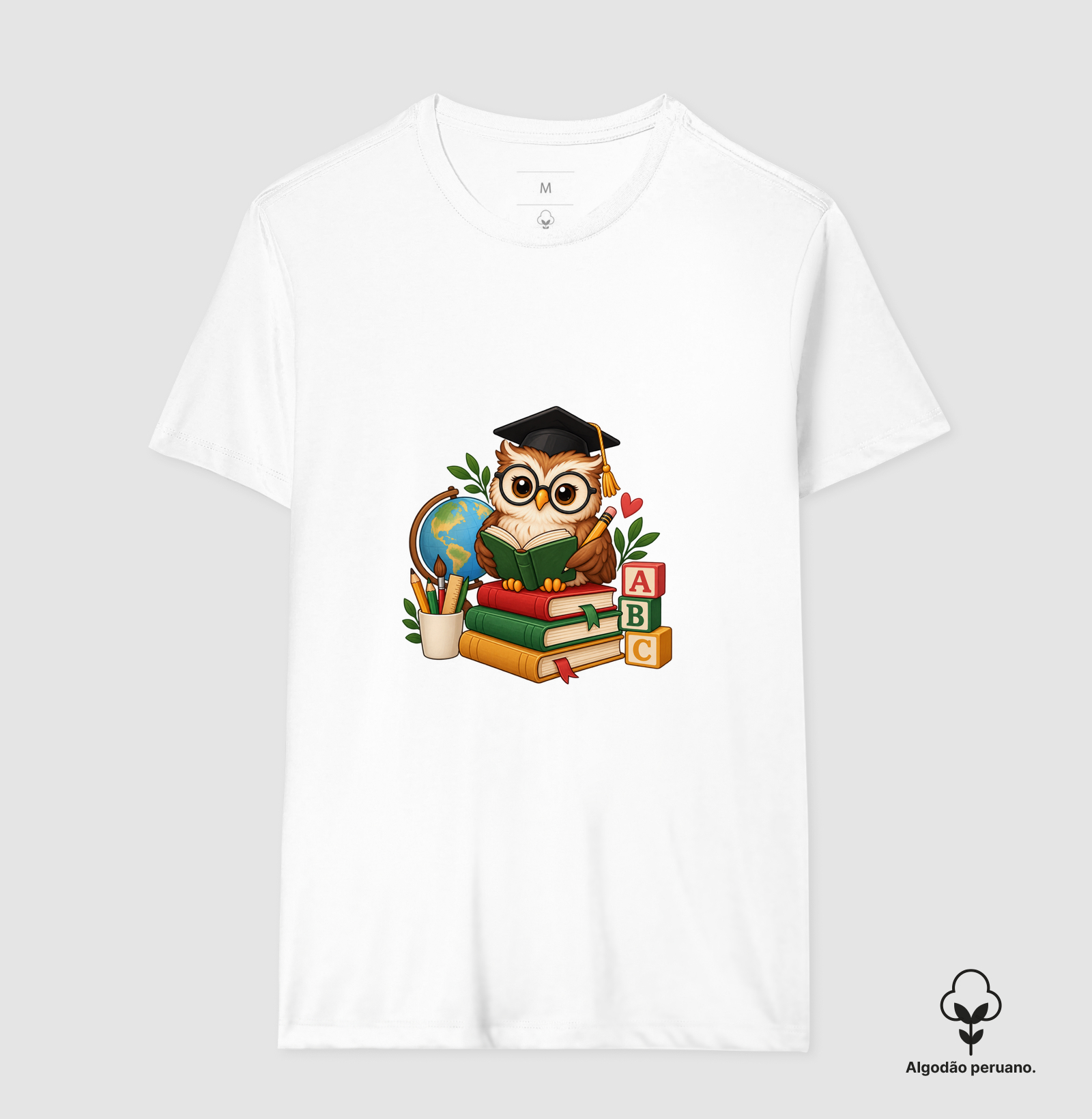 Camiseta Algodão Peruano Coruja do Conhecimento - Imagem 6