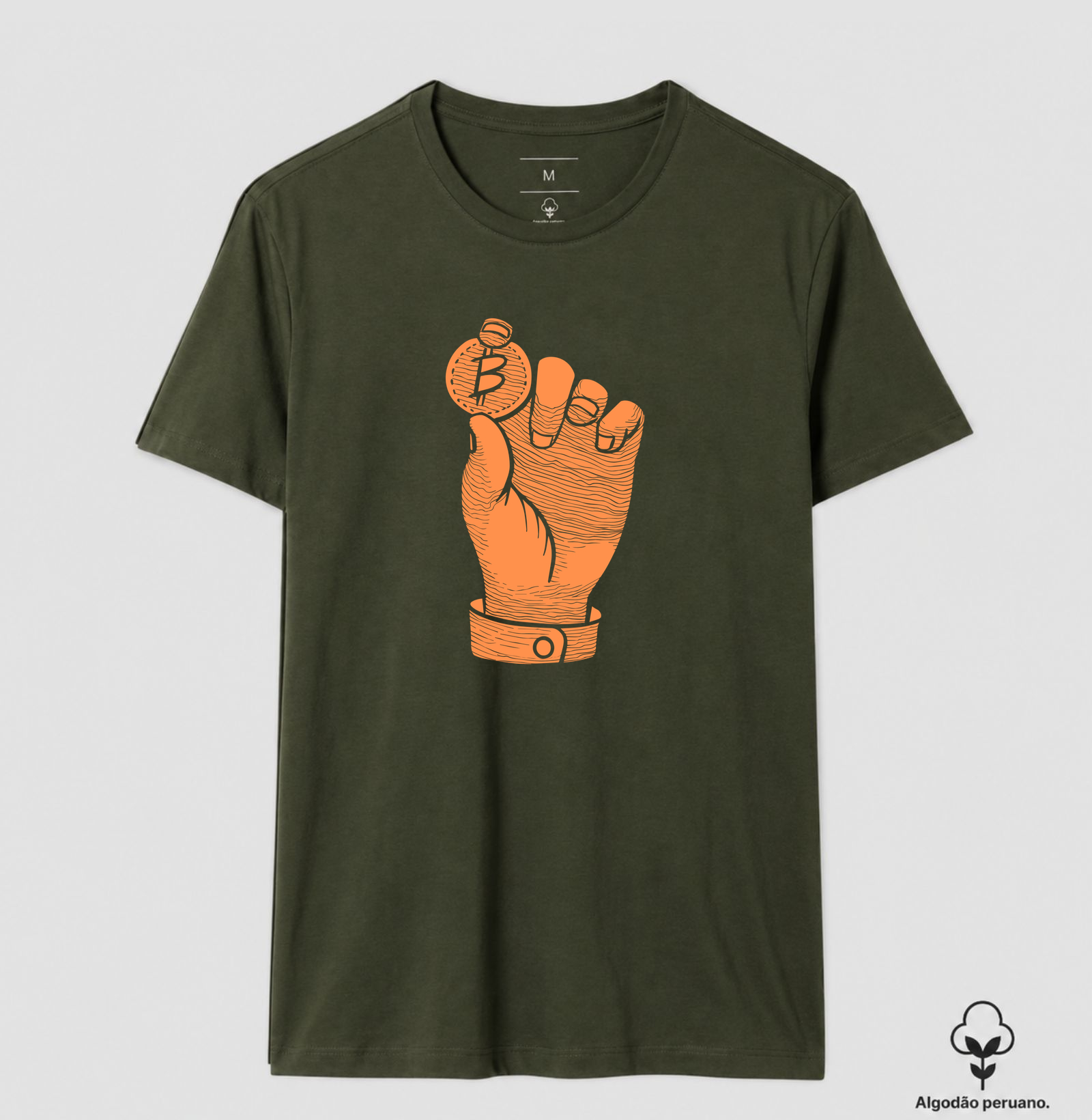 Camiseta Bitcoin Mão da Liberdade Algodão peruano - Imagem 10