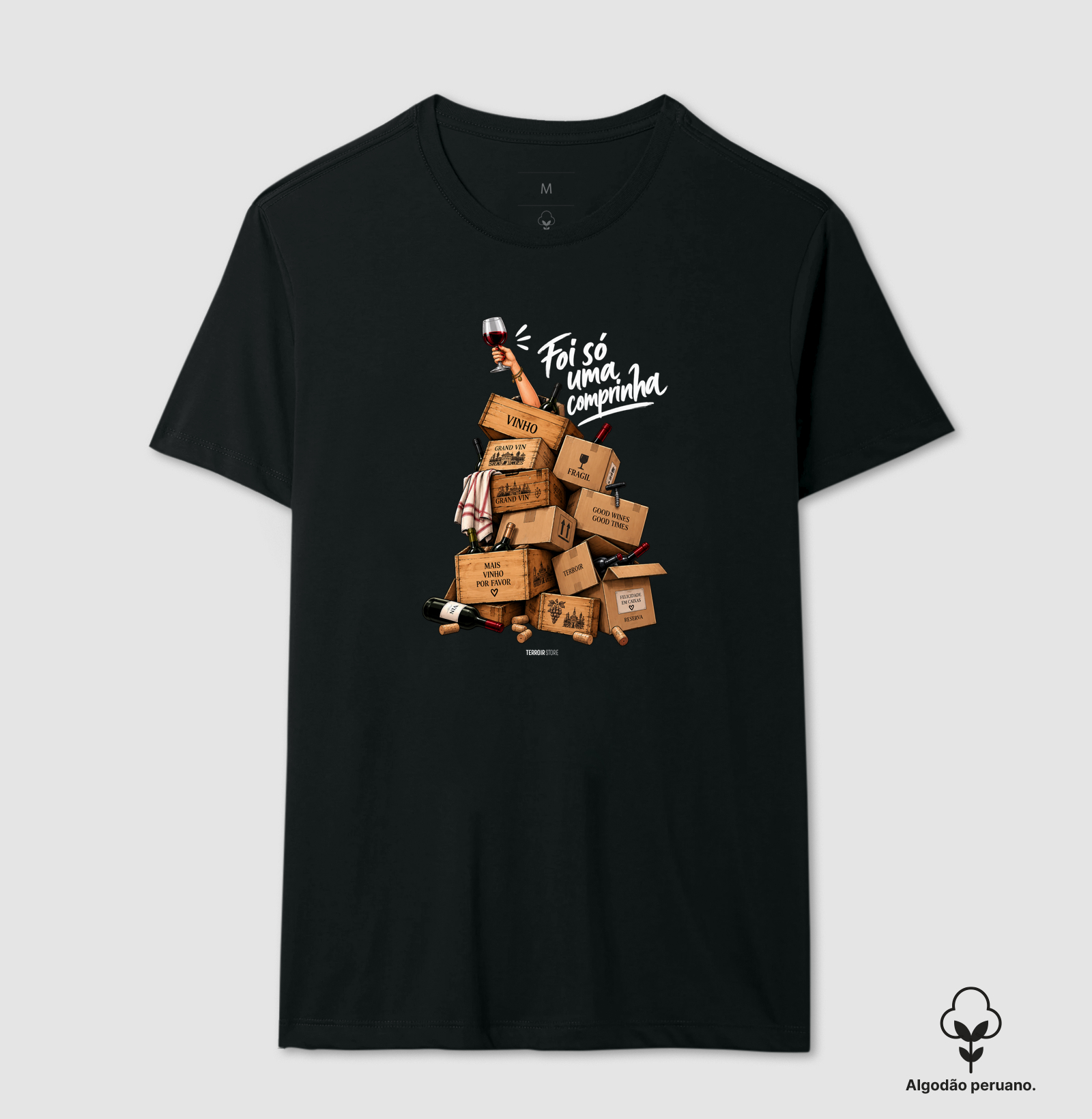 Camiseta “Mais Vinho Por Favor” – Wine Lifestyle Premium - Imagem 3